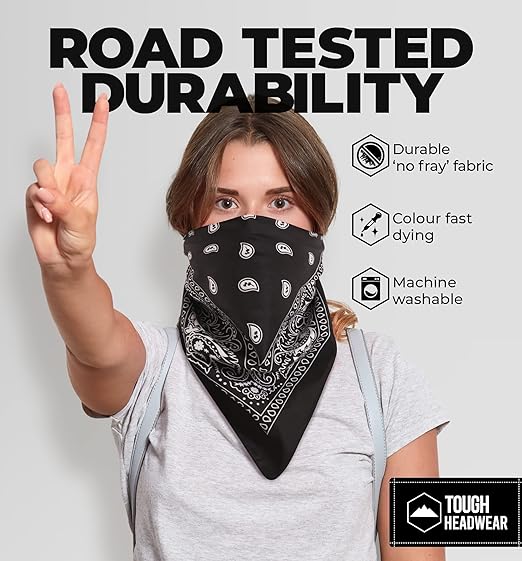 Large Bandana Headband - Handkerchief Bandanas for Men &#x26; Women - Paisley Bandana Pack - Cowboy Scarf