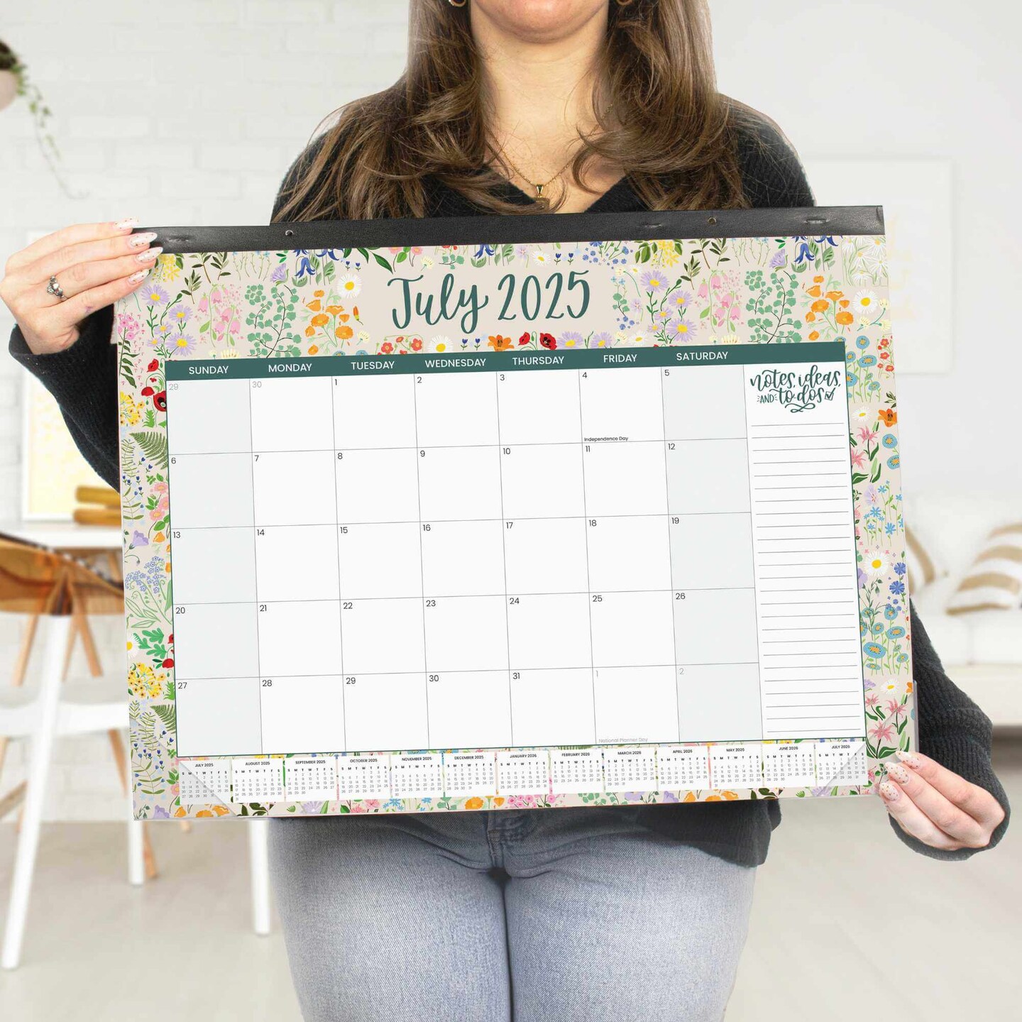 bloom daily planners 2025-26 Academic Desk Calendar, 16" x 21", Seasonal