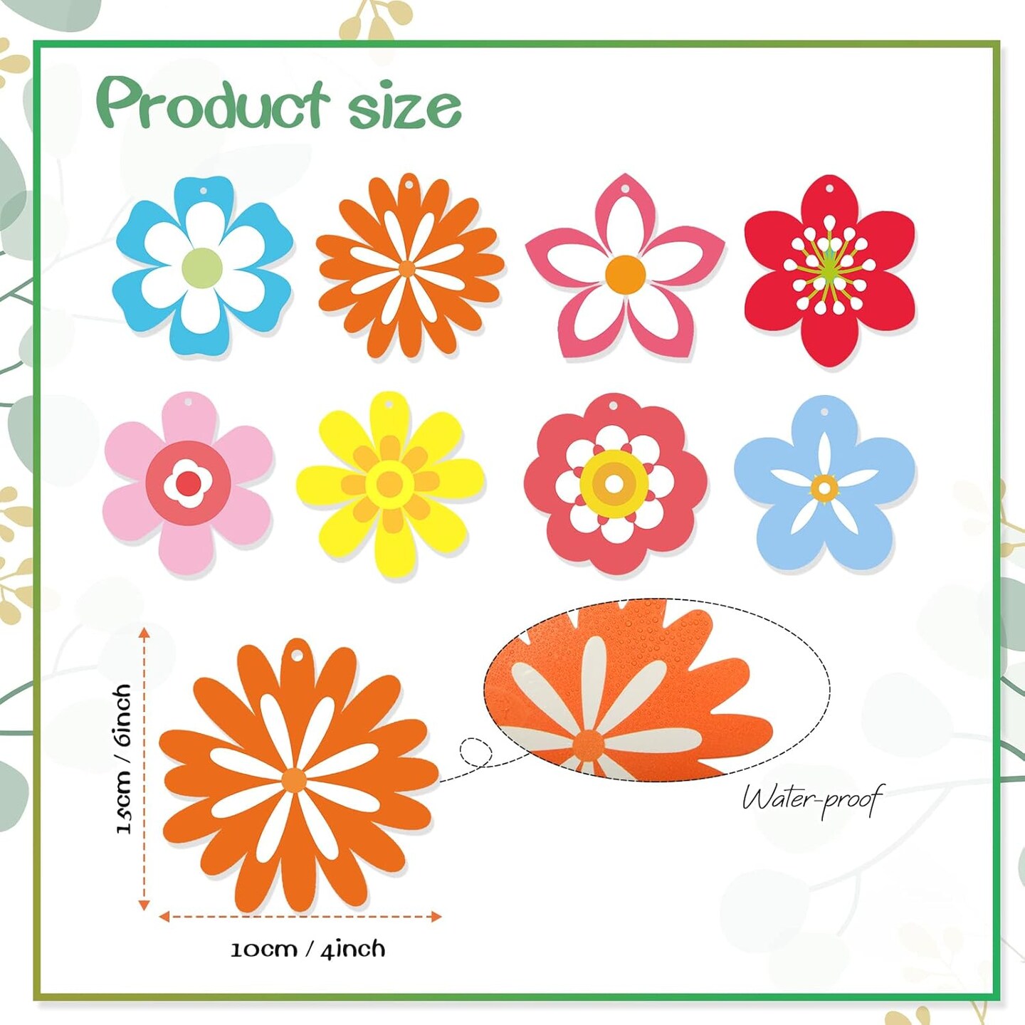 54 Pieces Flower Hanging Swirls Spring Hanging Decorations