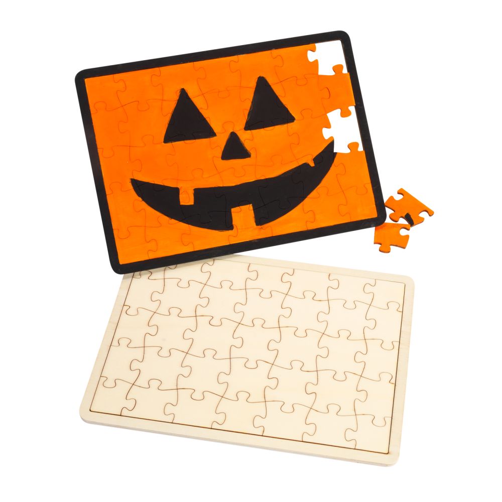 Colorations Decorate Your Own Wooden Tray Puzzle Set of 6, Decorate Your Own Wooden Puzzle, Kids Craft, Puzzles for Children, Blank Wooden Jigsaw, Unfinished Jigsaw, Wooden Craft Puzzle to Decorate
