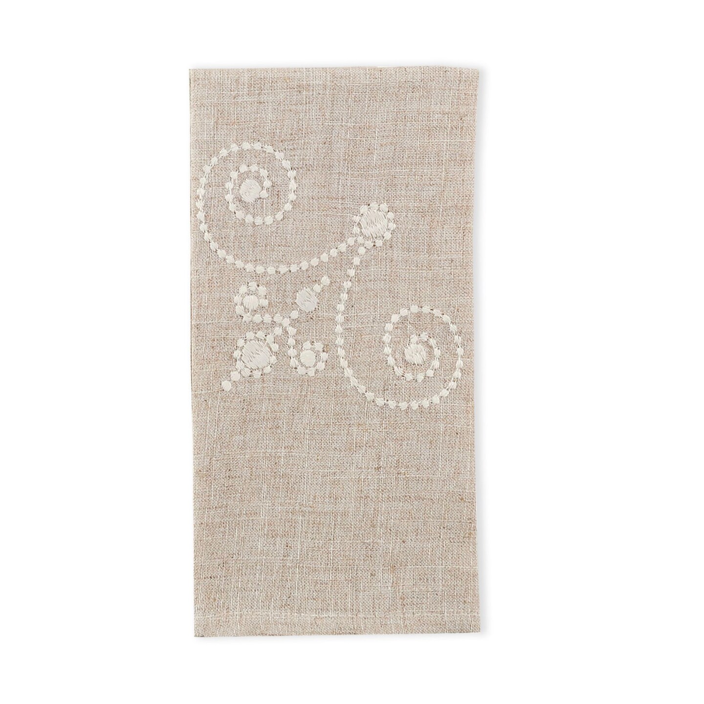 Lenox French Perle Linen Embroidered Napkins, Set of 4, Linen - 19"W x 19"L