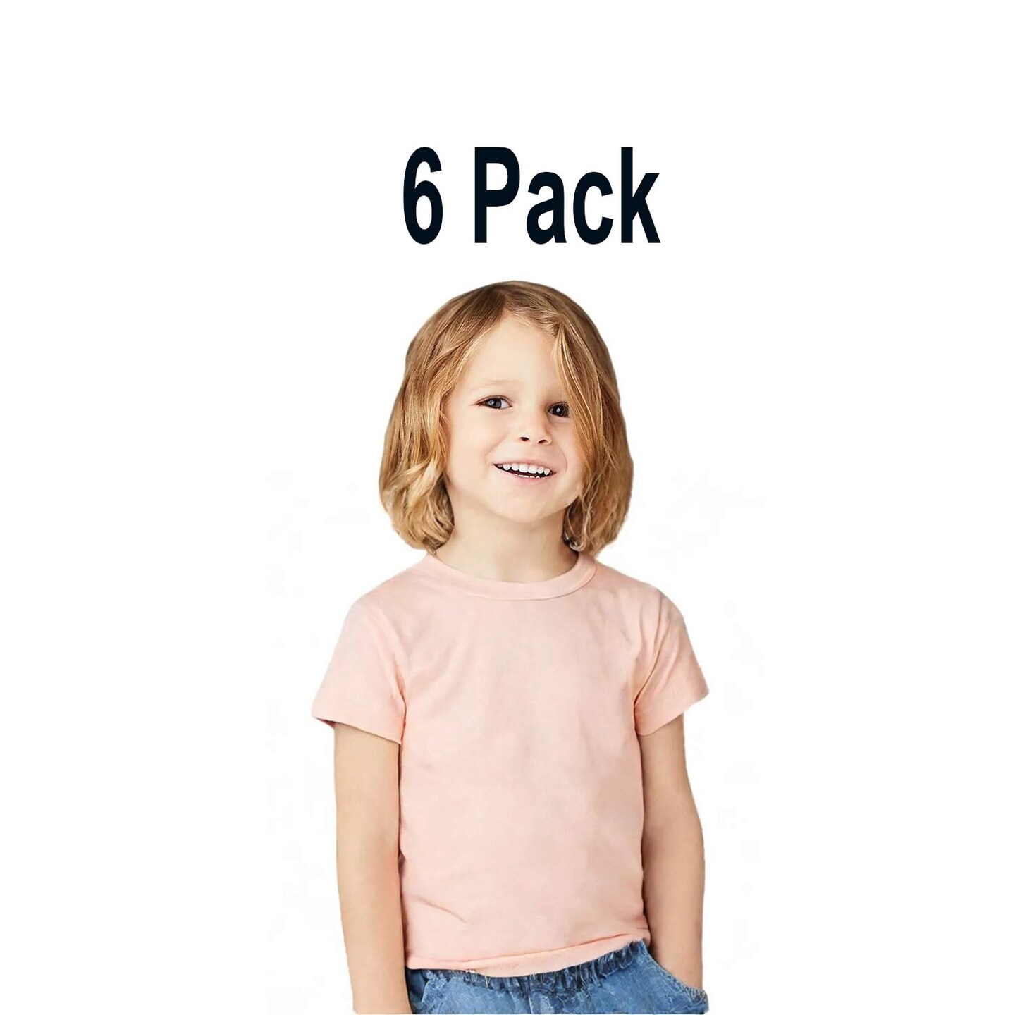 6 Pack: BELLA + CANVAS Toddler Triblend Crewneck Short Sleeve T-Shirt for Play, Casual & Everyday Wear