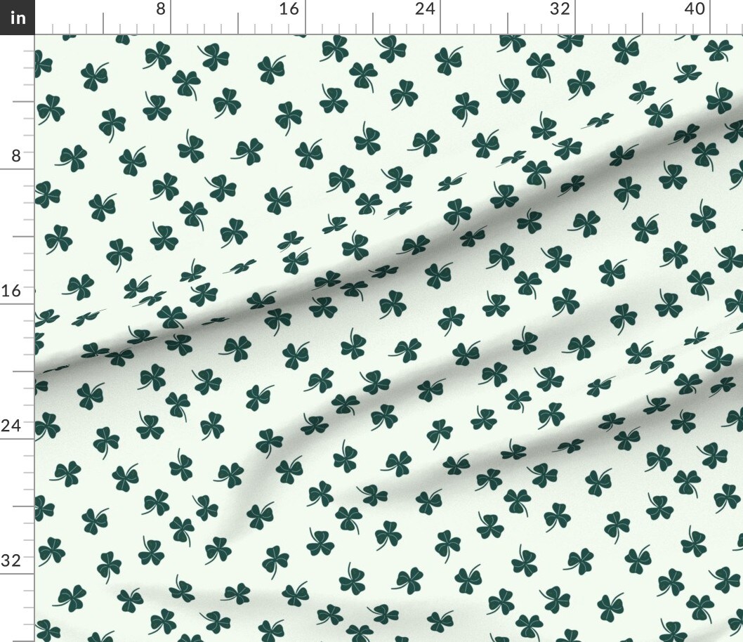 St. Patrick'S Day Ireland Clover Shamrock Irish Green Lucky Dark Green Holiday Novelty Festive March Classic Traditional Non Directional Luck Custom Printed Fabric by Spoonflower Various Fabrics by the Yard or Fat Quarter