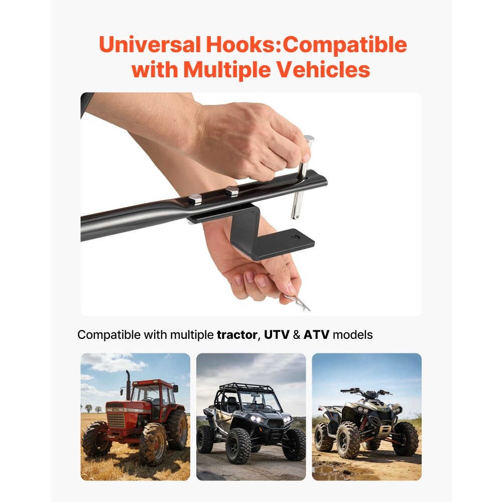 Tow-Behind Broadcast Spreader 9.8 ft Width with 85 lbs Hopper