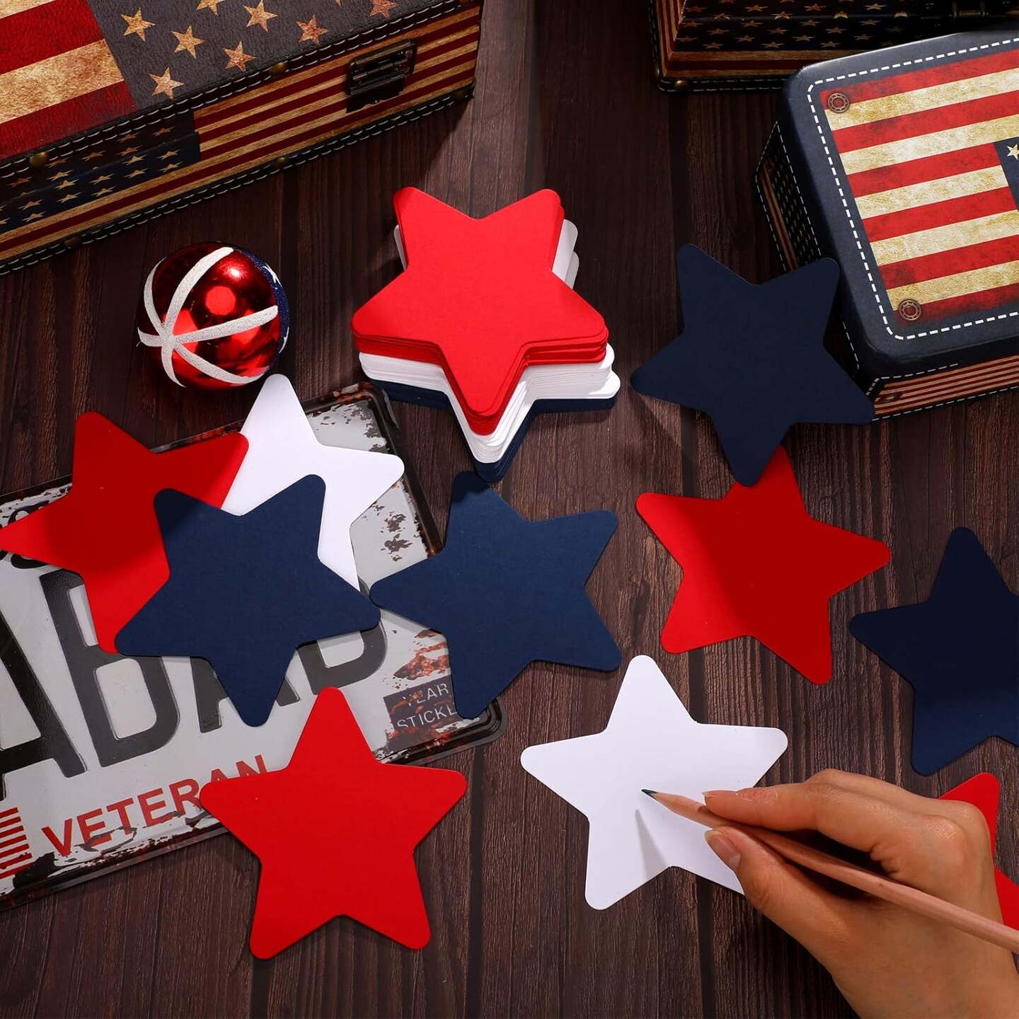 360 Pcs Patriotic Star Cutouts Paper Stars 4th of July Party Decor