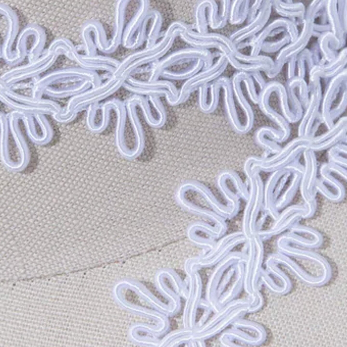 1 Yard White Upholstery Gimp Trim 1&#x22; Braided French Gimp Braid for Upholstery, Costumes, DIY &#x26; Crafts