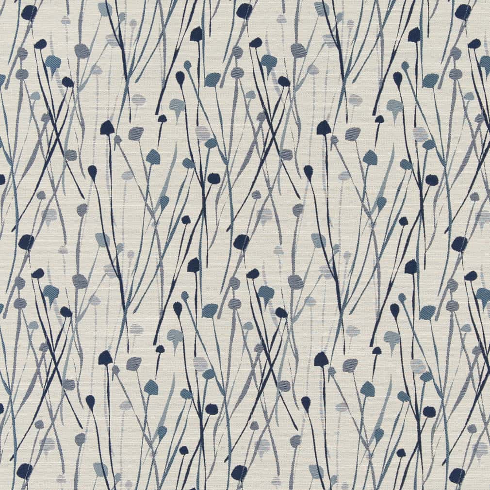 Upholstery Fabric - Blue Abstract &#x26; Geometric,Leaves Upholstery Fabric 54 Inches&#x22;