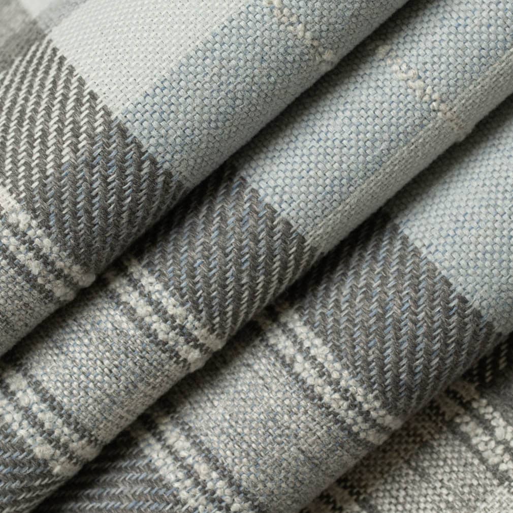 Glacier - Blue,Grey & Silver Plaid Upholstery Fabric 54 Inches"
