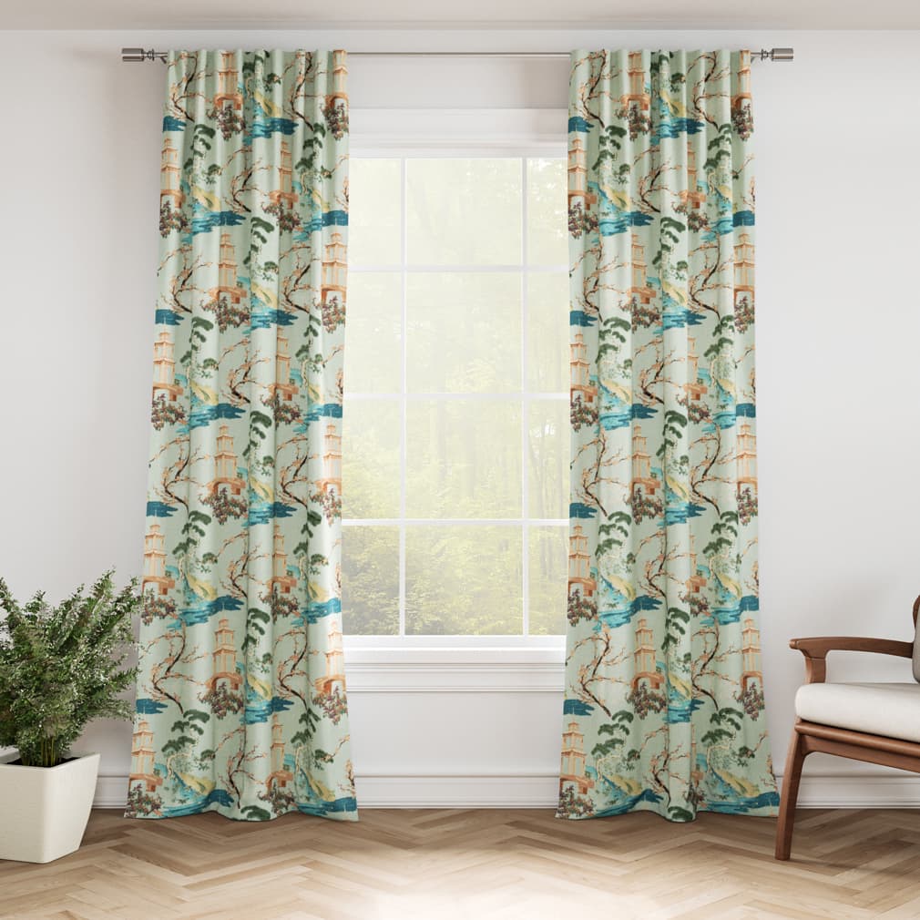 Seaspray - Green Global,Novelty,Toile Upholstery Fabric 54 Inches&#x22;