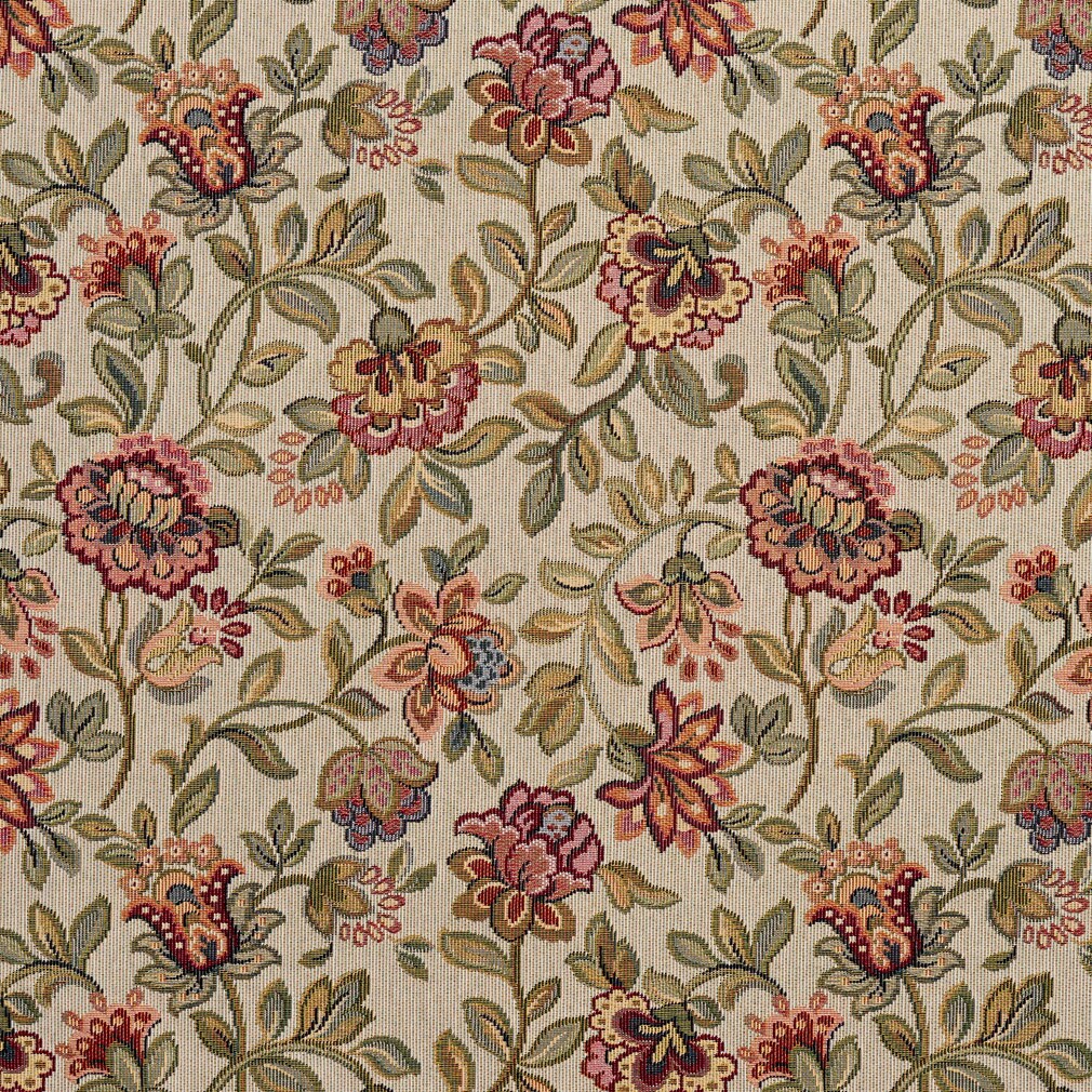 Spring - Orange & Rust,Red & Burgundy Floral Upholstery Fabric 54 Inches"