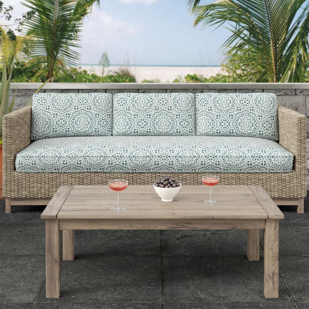 Caribbean - Aqua & Teal Abstract & Geometric,Global Upholstery Fabric 54 Inches"