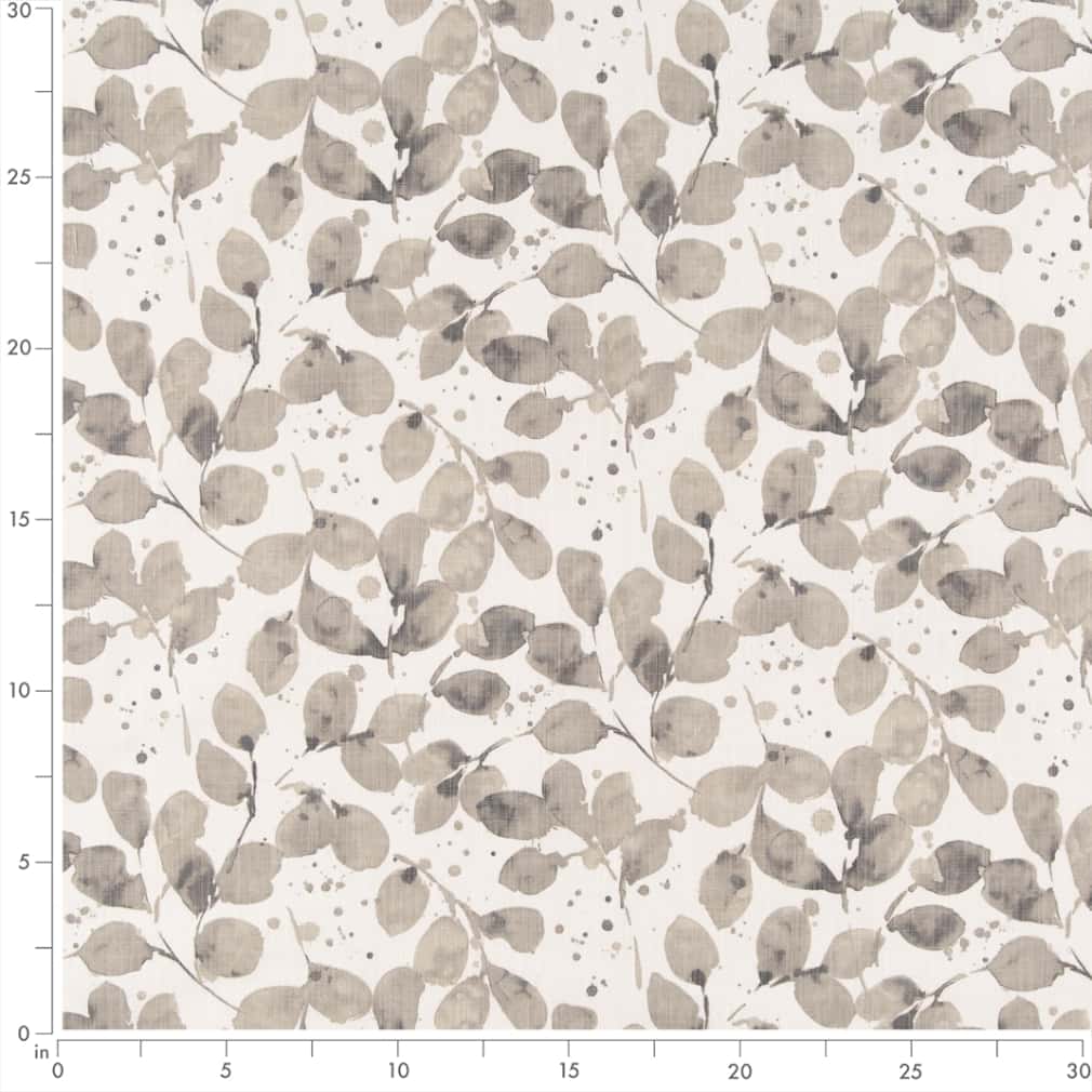 Upholstery Fabric - Grey &#x26; Silver Leaves Upholstery Fabric 54 Inches&#x22;