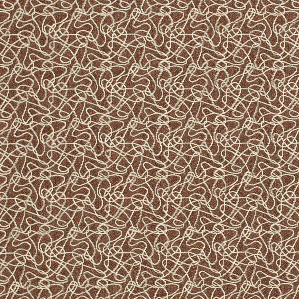 Hickory - Brown Abstract Geometric Upholstery Fabric 54 Inches"