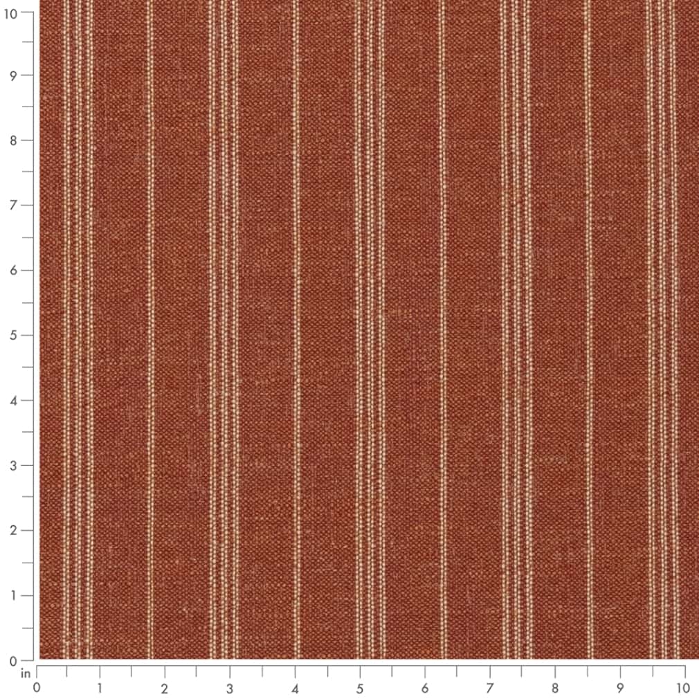 Upholstery Fabric - Orange &#x26; Rust Stripe Upholstery Fabric 54 Inches&#x22;