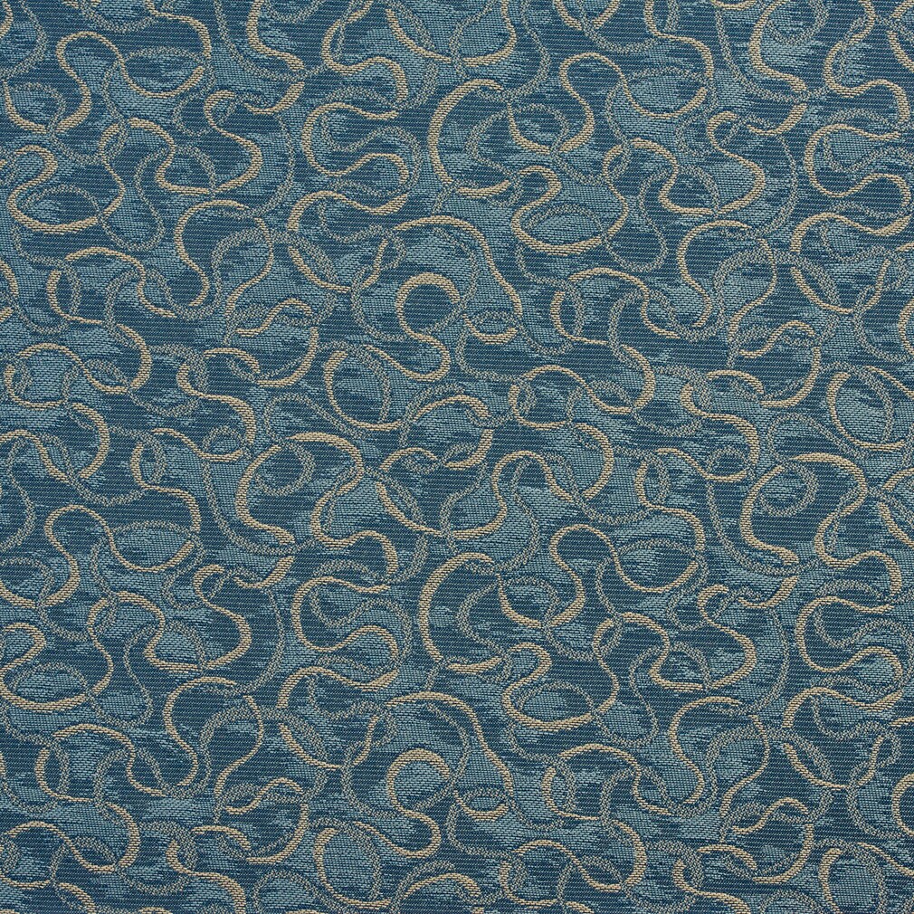 Coastal - Blue Abstract & Geometric Upholstery Fabric 54 Inches"