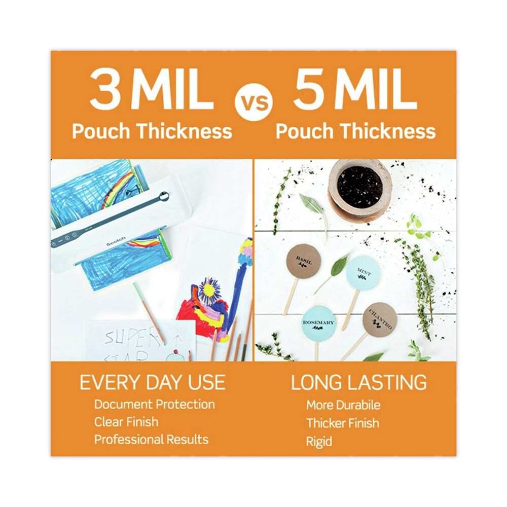 Scotch 9 in. x 11.5 in. 3 mil Laminating Pouches - Gloss Clear (100/Pack)