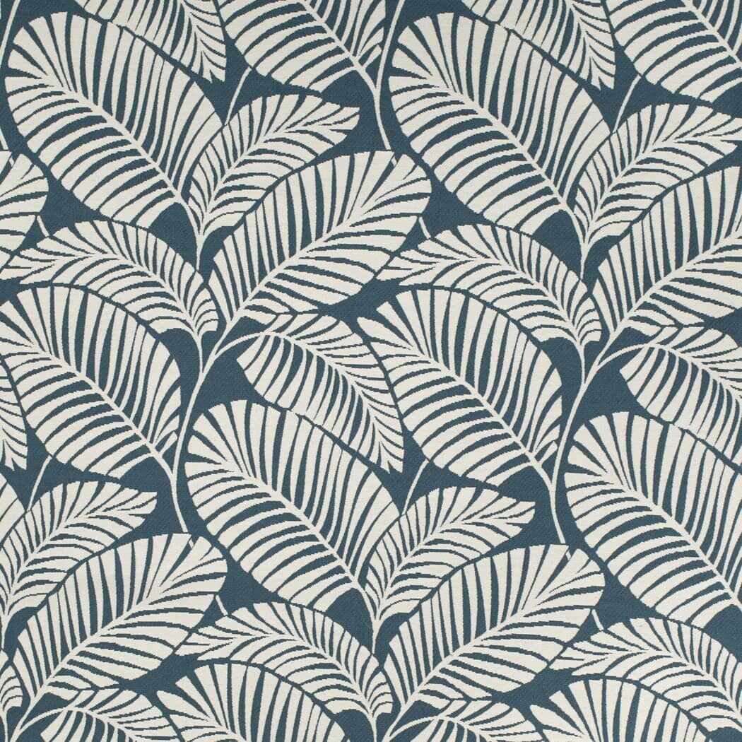 Palm Marine - Blue Leaves,Tropical & Botanical Upholstery Fabric 54 Inches"