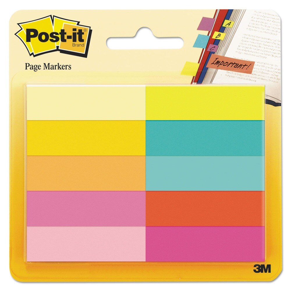 Post-it Page Flag Markers - Assorted Bright Colors (500/Pack)