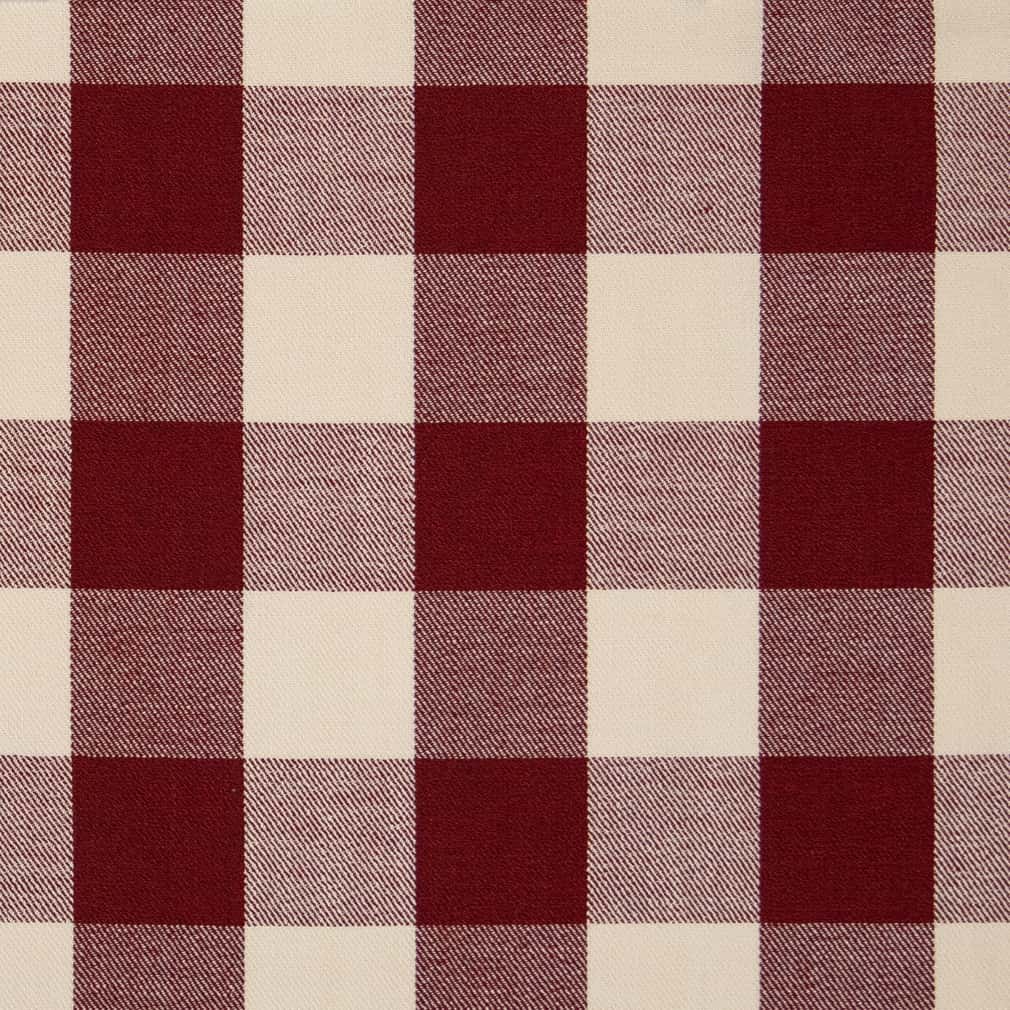 Buffalo Crimson - Red & Burgundy Check & Houndstooth,Plaid Upholstery Fabric 54 Inches"