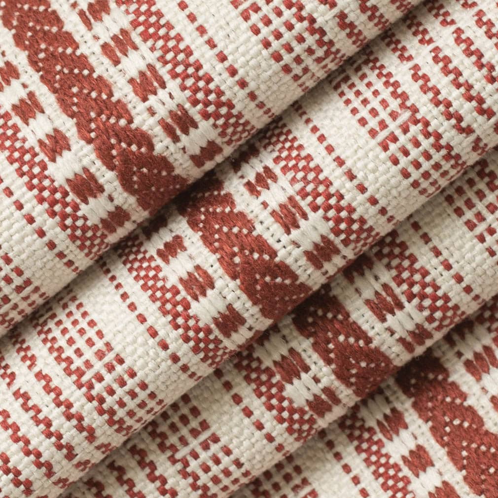 Upholstery Fabric - Red & Burgundy Stripe Upholstery Fabric 54 Inches"
