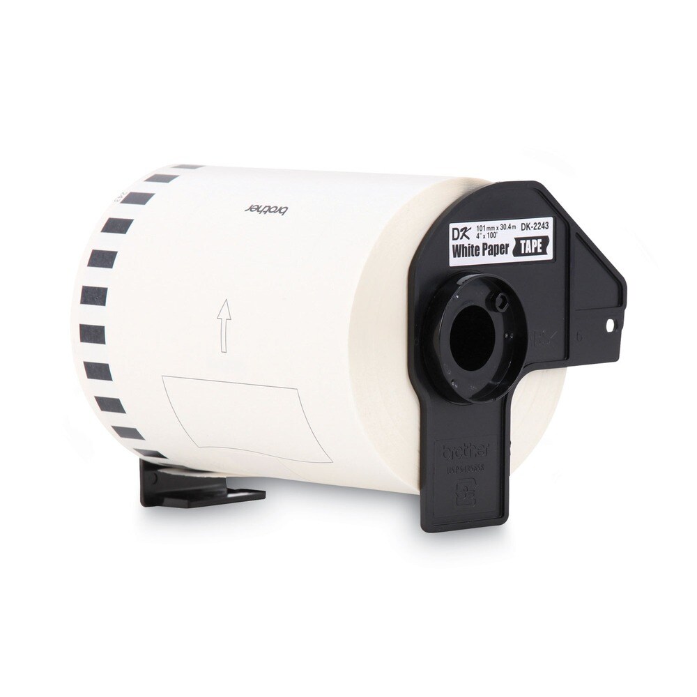 Brother 4 in. x 100 ft. Continuous Length Shipping Label Tape for QL-1050 - White (1-Roll)