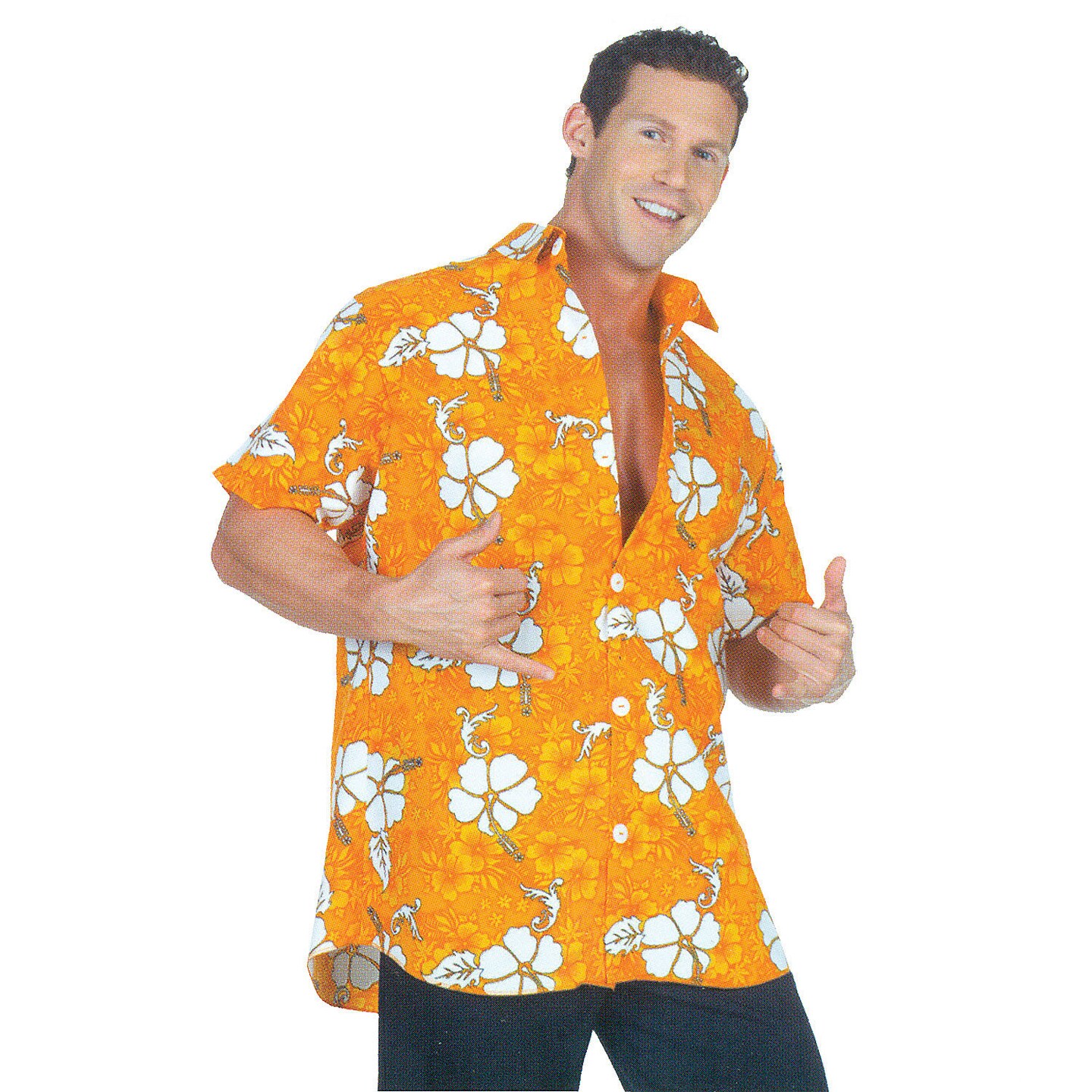 Men's Hawaiian Shirt Blue Floral Print Short Sleeve Party Shirt