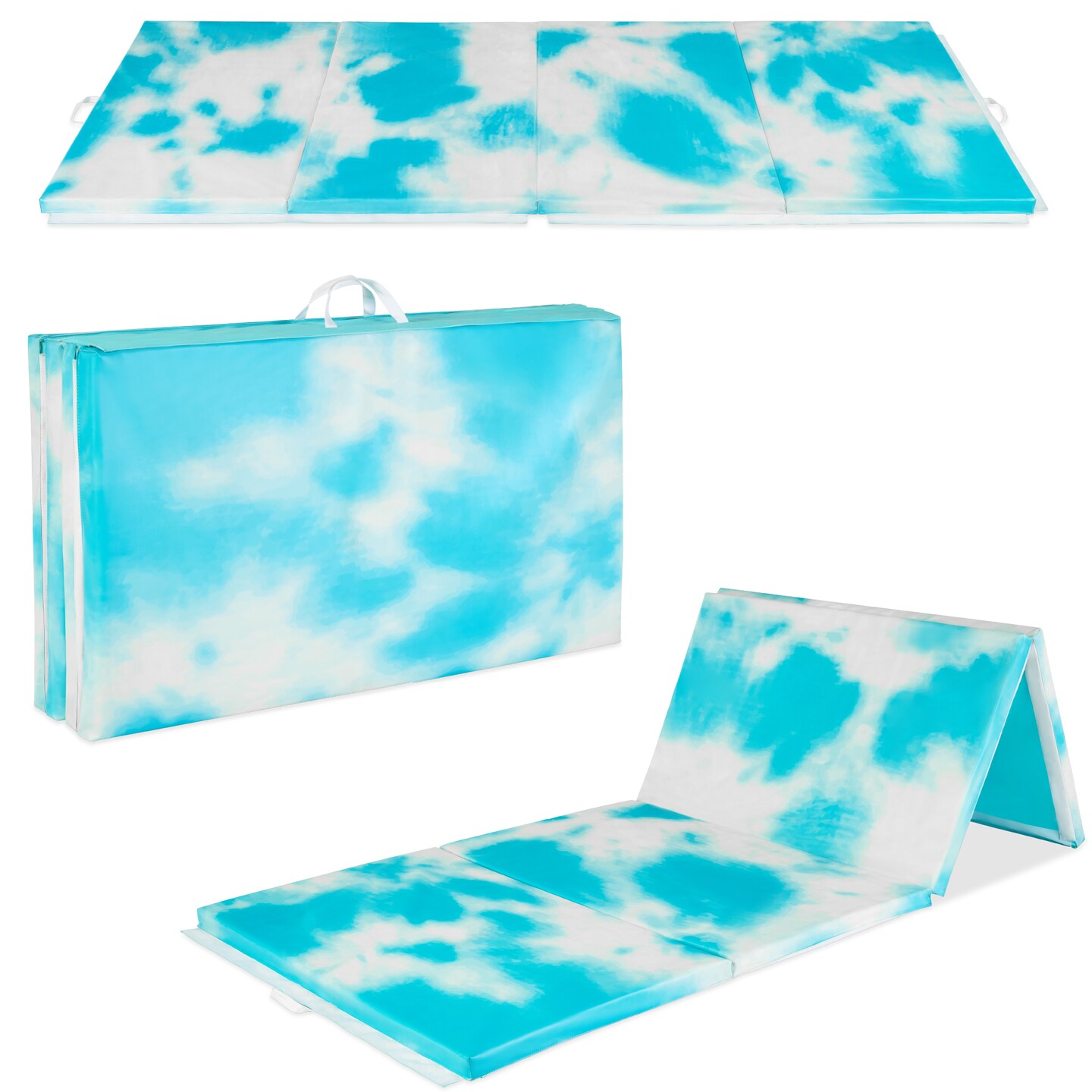 Best Choice Products 10ftx4ftx2in Folding Gymnastics Mat 4-Panel Exercise Workout Floor Mats w/ Handles