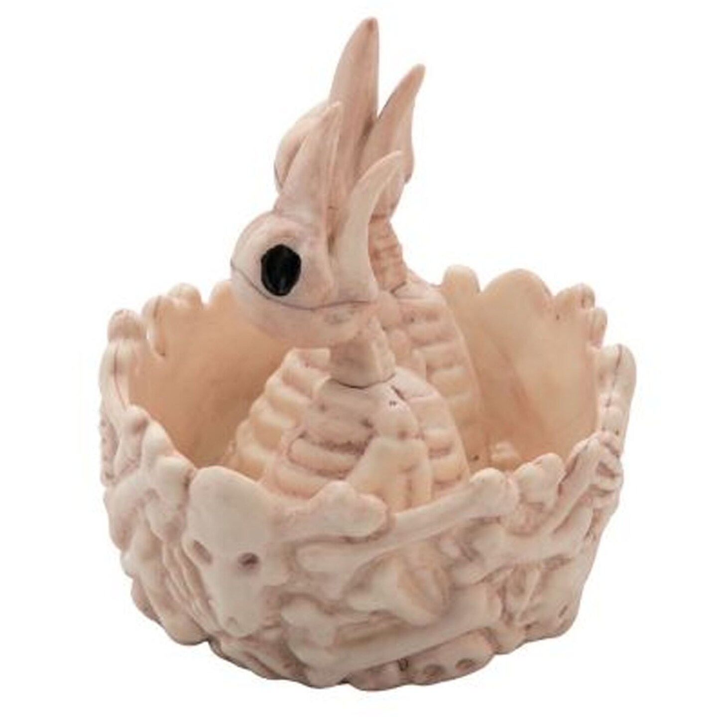 5 1/2" Bone Bird Nest with Baby Bird Skeletons Halloween Decoration