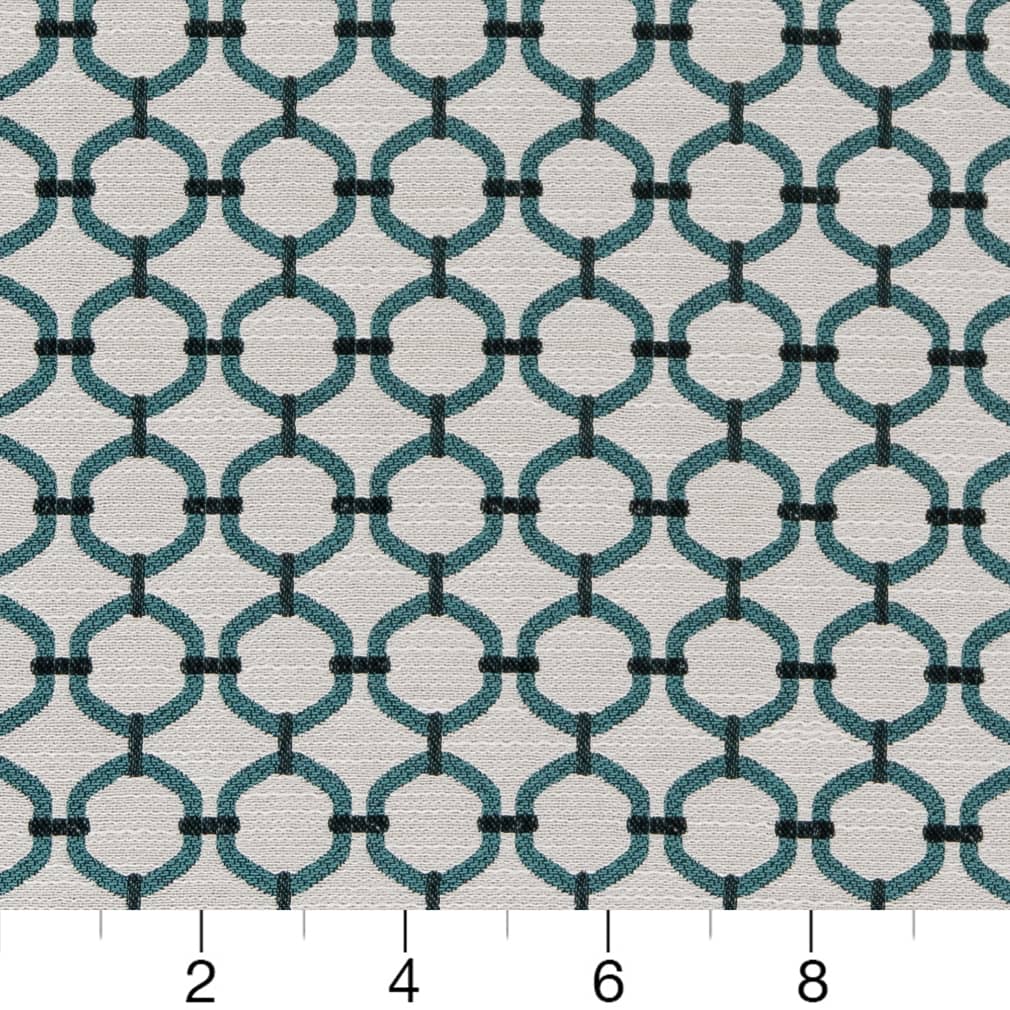 Aqua Lattice - Aqua & Teal Abstract & Geometric,Small Scale Upholstery Fabric 54 Inches"