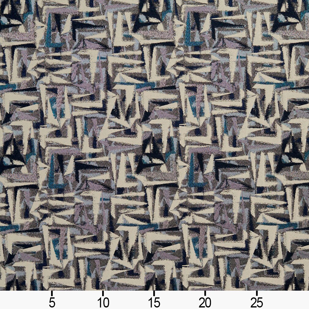 Sapphire/Abstract - Blue Abstract & Geometric Upholstery Fabric 54 Inches"