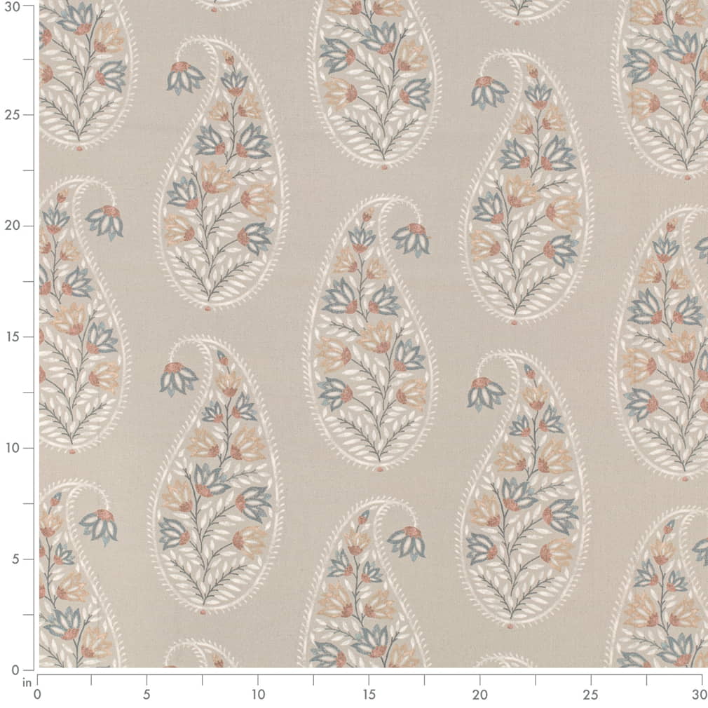 Upholstery Fabric - Beige & Taupe,Grey & Silver Paisley Upholstery Fabric 54 Inches"