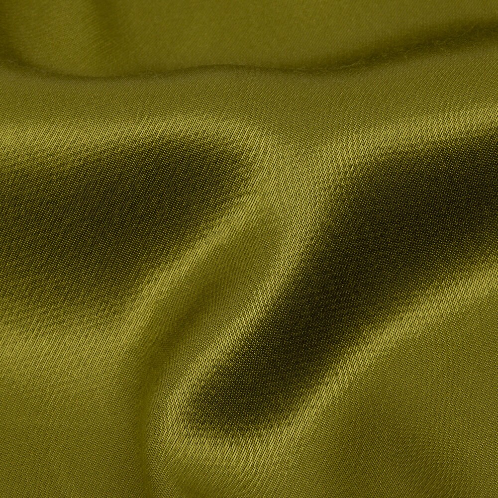 1 Yard Sustainable Viscose Fluid Satin Kiwi Green Fabric 55 Inches Width