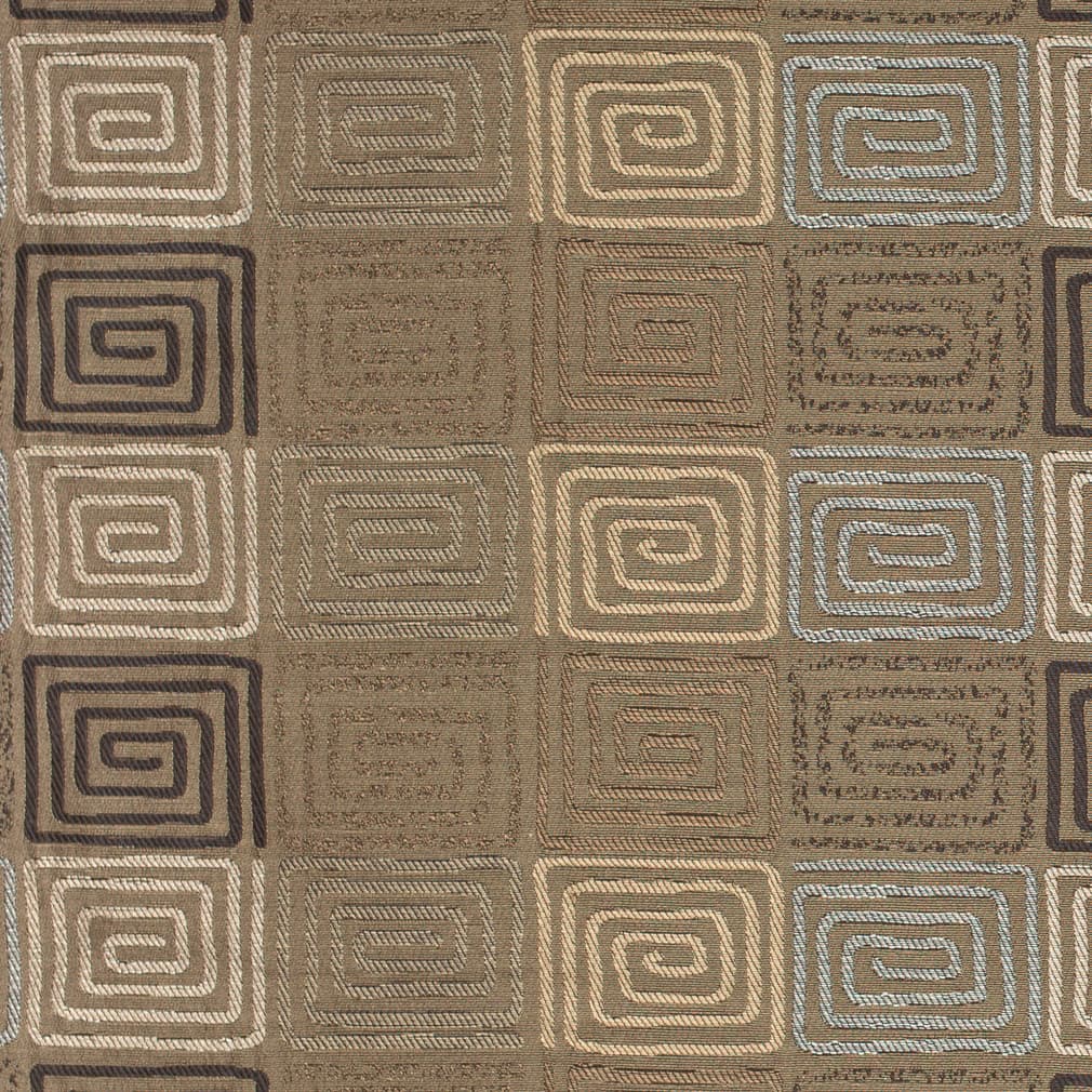 Wood - Brown Abstract Geometric,greek Key Upholstery Fabric 54 Inches"