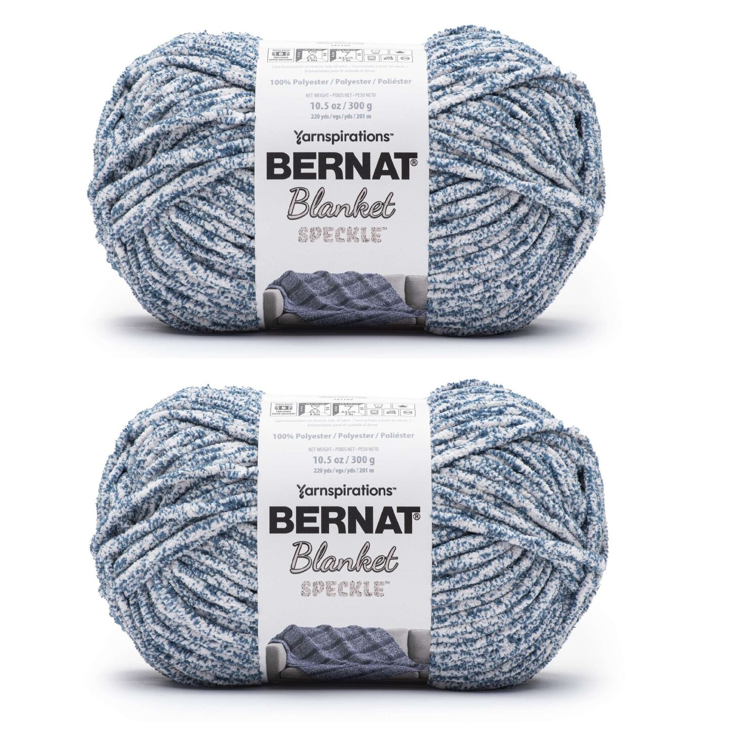 Mulitpack of 2 - Bernat Blanket Speckle Yarn-Squall