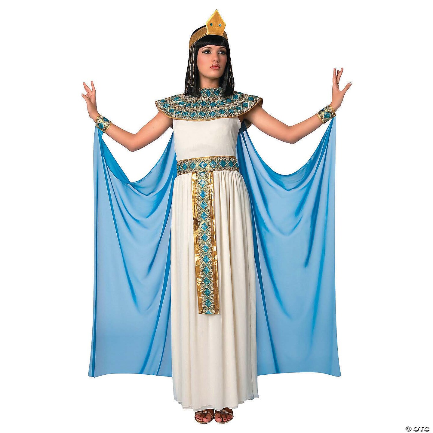 Women’s Cleopatra Costume Egyptian Queen Dress Headpiece Cape