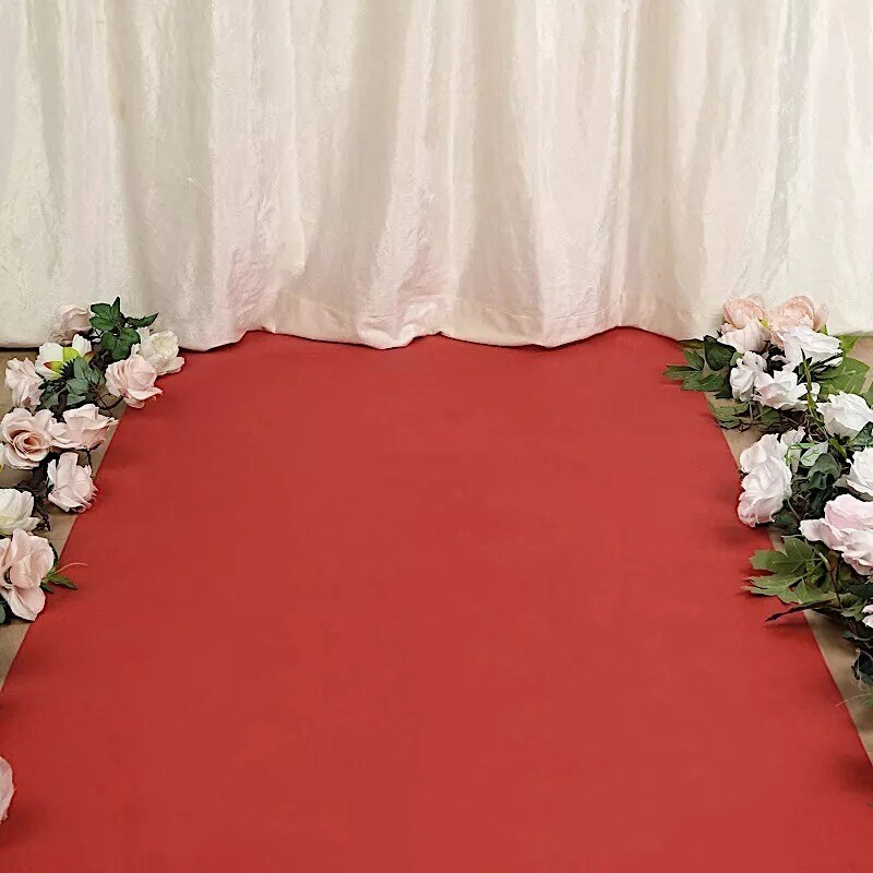 100 ft Red Rayon Wedding Aisle Runner Events Receptions Ceremony Decorations