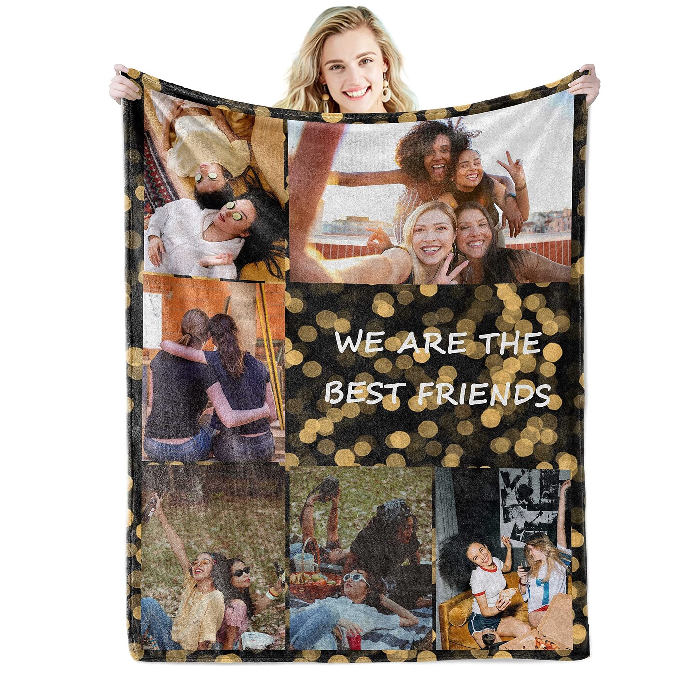 Youltar Custom Blanket with Text Picture Collage Customized Throw