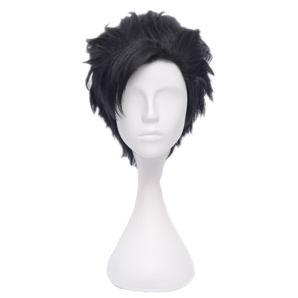 COSPLAZA Short Black Men 's Cosplay Wig Anime Heat Resistant Full Hair