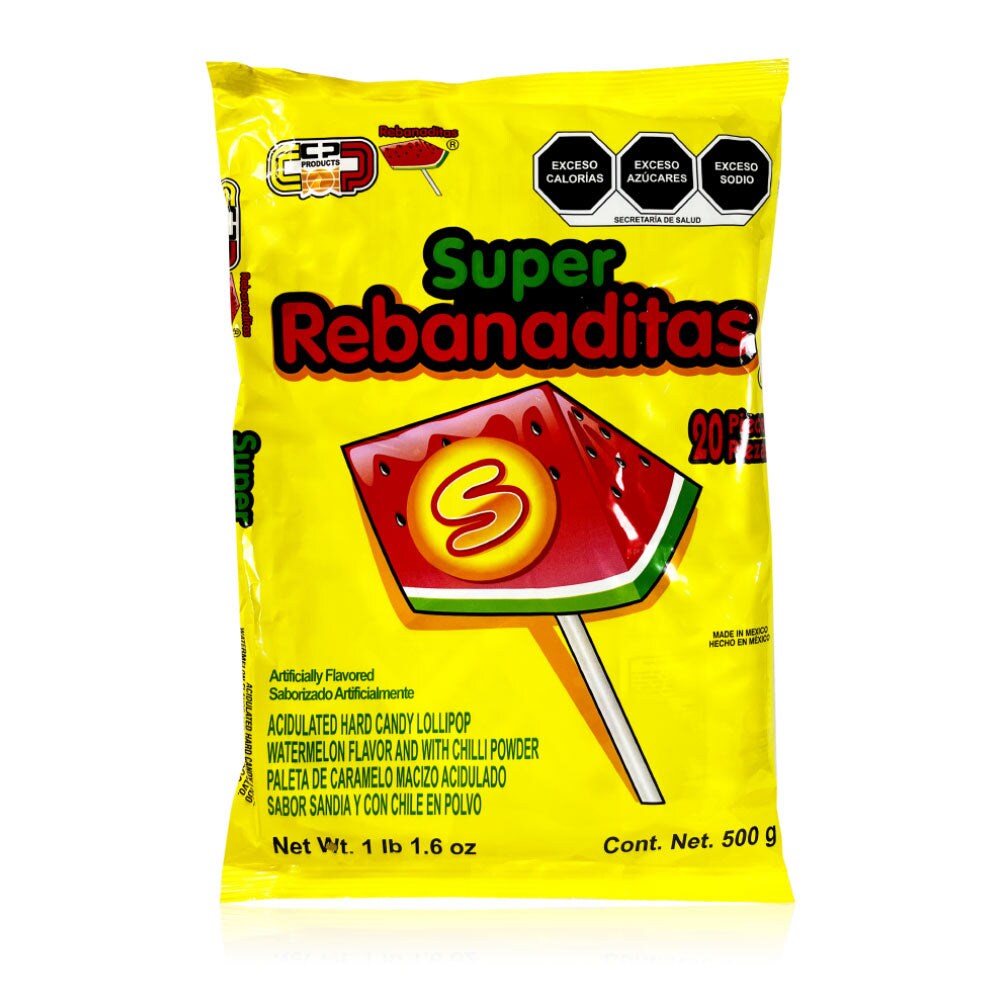 Super Rebanaditas Watermelon Lollipop 1lb 20ct