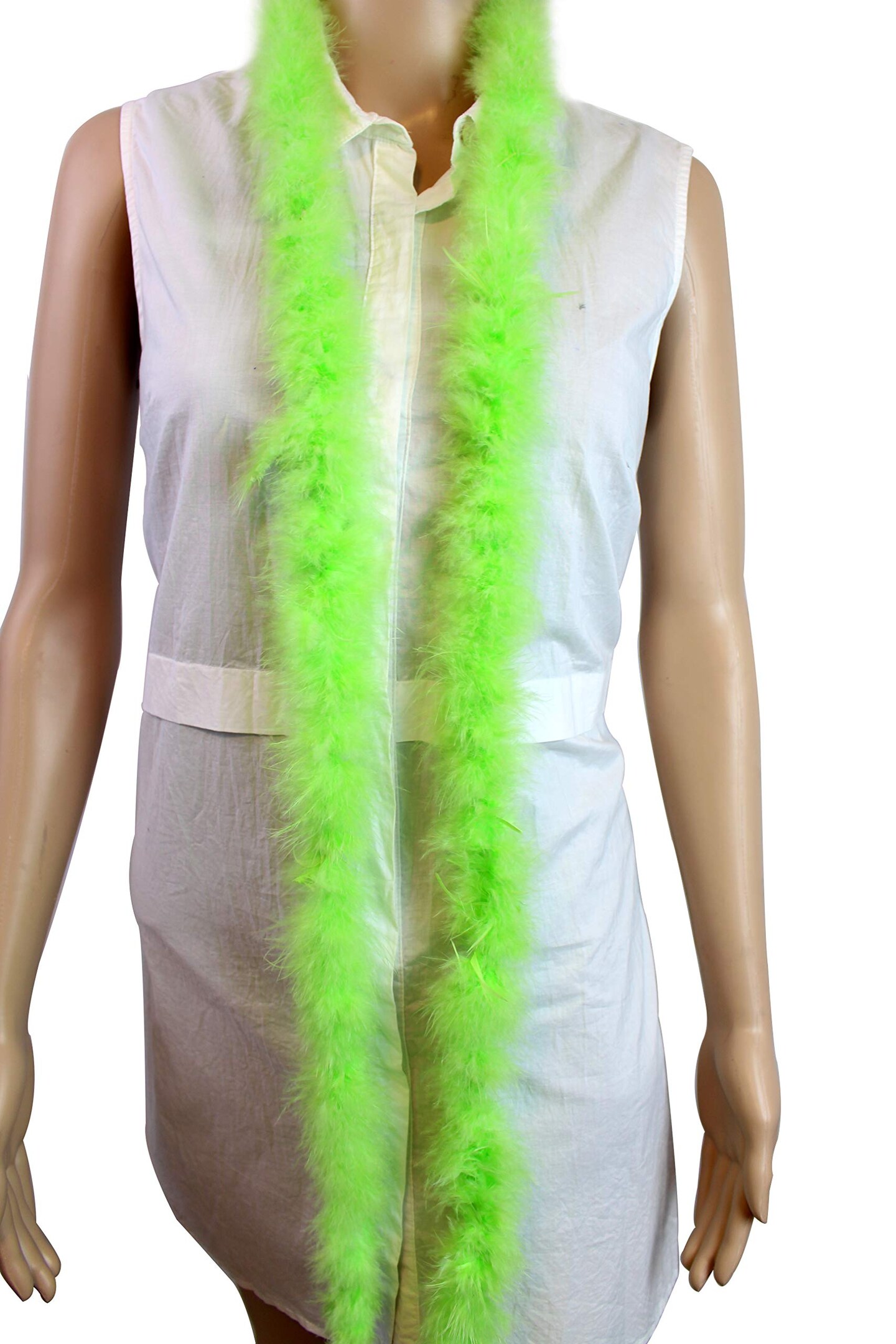 Flydreamfeathers 14 Gram 2 Yard-Long Marabou Feather Boa  Dancing Wedding Crafting Party Dress Up Halloween Costume Decoration (Lime Green)