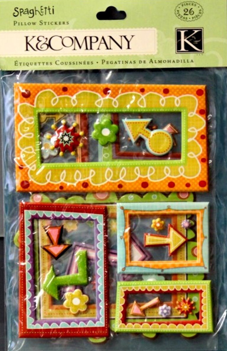 K & Company Spaghetti Pillow Sticker Frames Dimensional Stickers