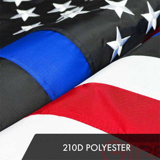 Blue Lives Matter Flag 3x5 Ft 2-Pack Embroidered Polyester By G128