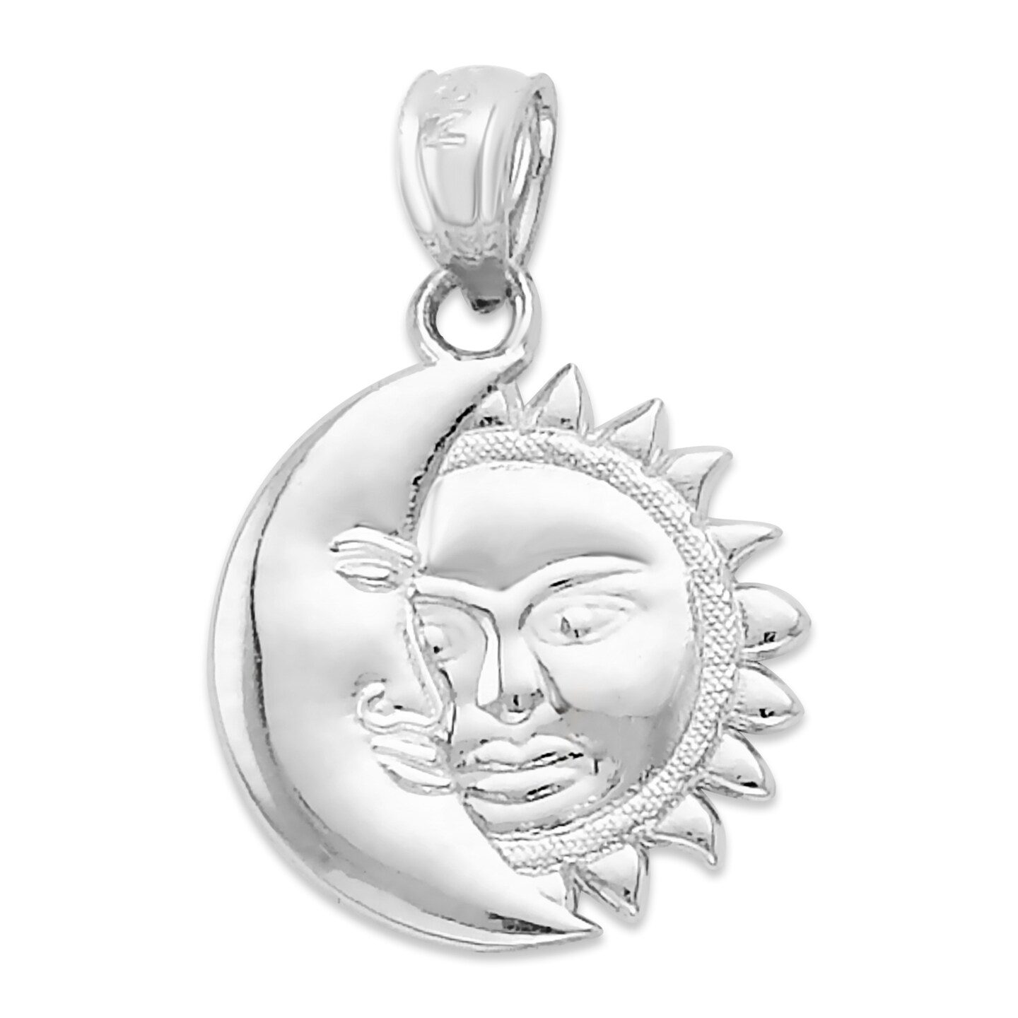 Sun and Moon Pendant - 925 Sterling Silver Celestial Jewelry 
