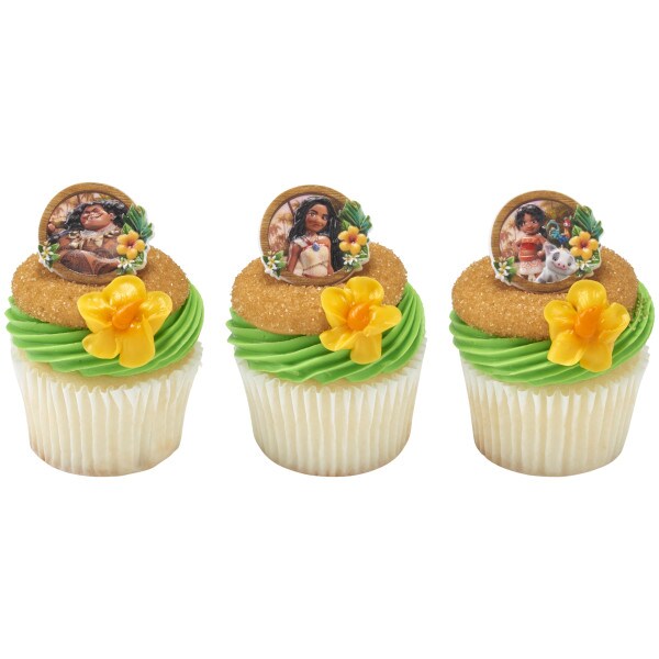New Disney&#x27;s Moana 2 Together Again Cupcake Rings 12ct