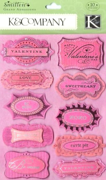 K &#x26; Company Smitten Grand Adhesions Dimensional Stickers