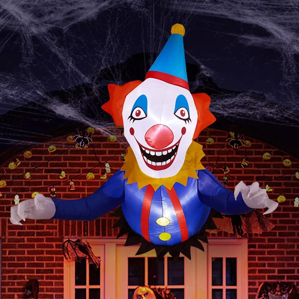 3.3FT Halloween Inflatable Hanging Clown Outdoor Decoration Blow up Garden Decor