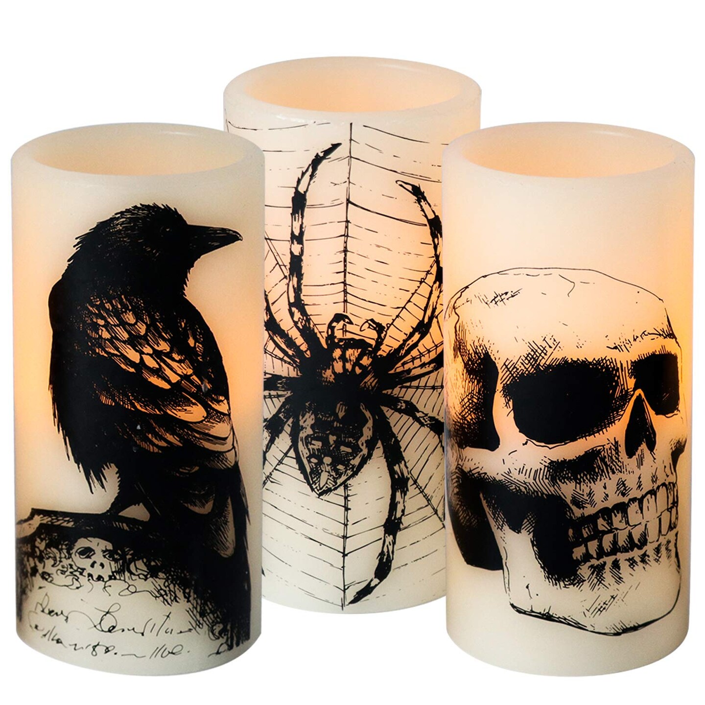 DRomance Halloween Flameless Flickering Candles Battery Operated with 6
