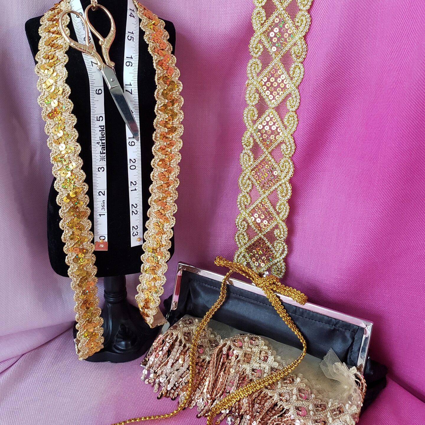 5 yards of Brennar Scallop Edge Sequin Braid Trim | 5 yard cut