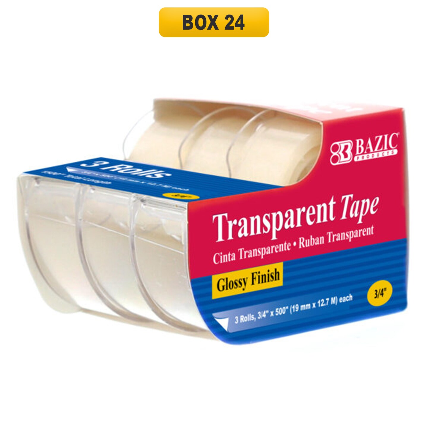 Bazic&#xAE; 3/4&#x22; X 500&#x22; Transparent Tape