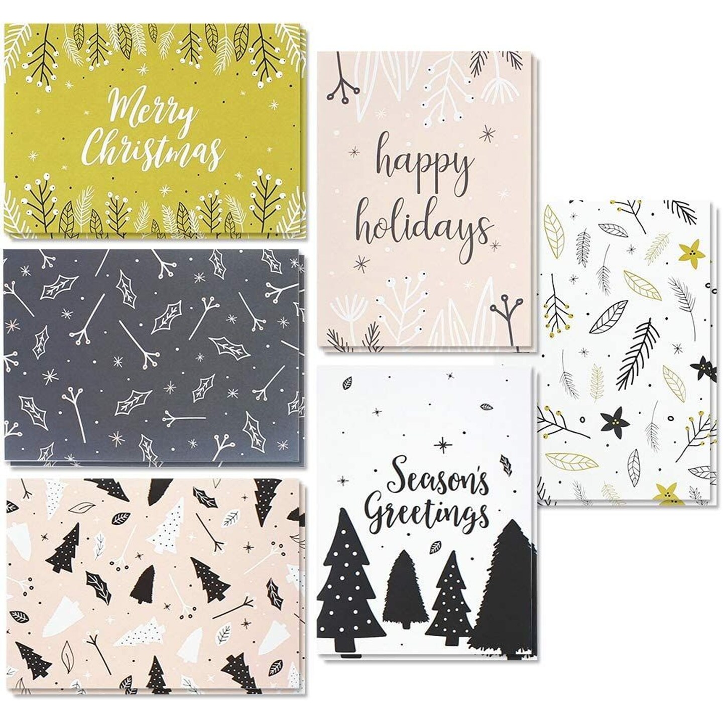 48 Pack Merry Christmas Cards with Envelopes 4x6, Festive Holiday ...